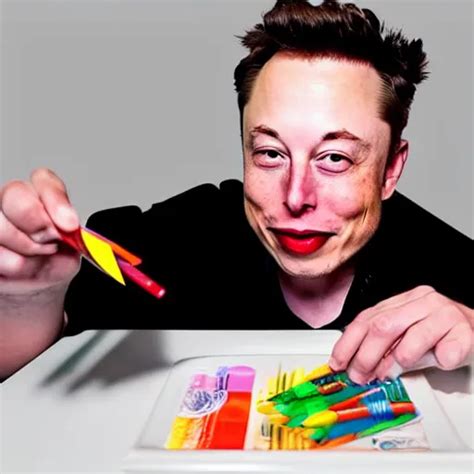 An Award Winning Photo Of Elon Musk Eating Crayons Stable Diffusion