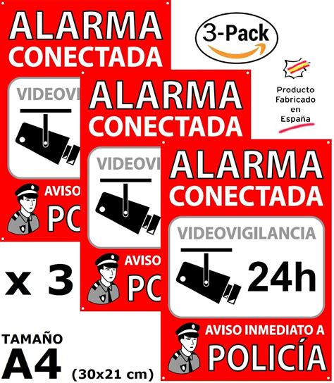 Pack O Lote De Carteles Disuasorios A Interior Exterior Placa