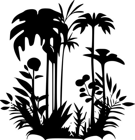 Jungle, Black and White Vector illustration 23540091 Vector Art at Vecteezy