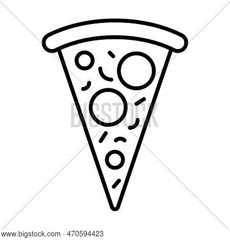 Pizza Slice Line Icon Vector Photo Free Trial Bigstock