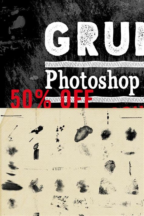 Grunge Texture Photoshop Brushes 50 Masterbundles