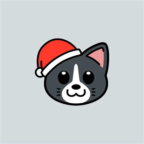 Cat Wearing Santa Hat Illustration 36033516 Vector Art at Vecteezy