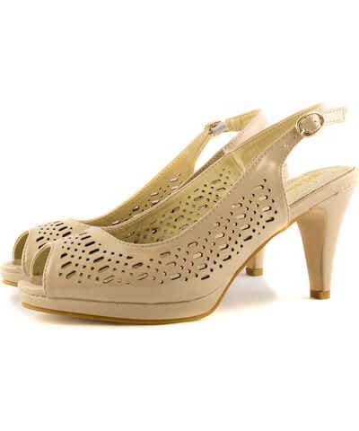 Nude καλοκαιρινά γυναικεία πέδιλα με στρογγυλή μύτη λουστρίνι GLAMI gr