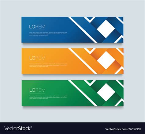 Set Modern Colorful Banner Template Royalty Free Vector