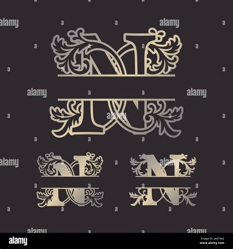 Alphabet Split Monogramme Split Schreiben Monogramm Alphabet Frame