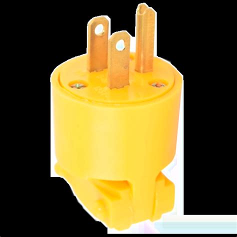 Conector eléctrico macho modelo 4867 de 15A de color amarillo LEVITON