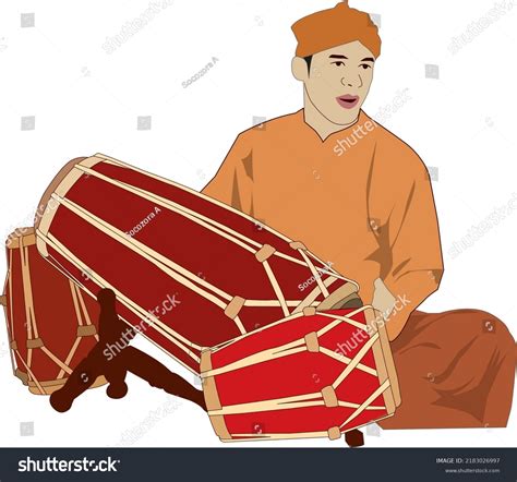 Illustration Vector Graphic Sundanese Music Suitable Stock Vector