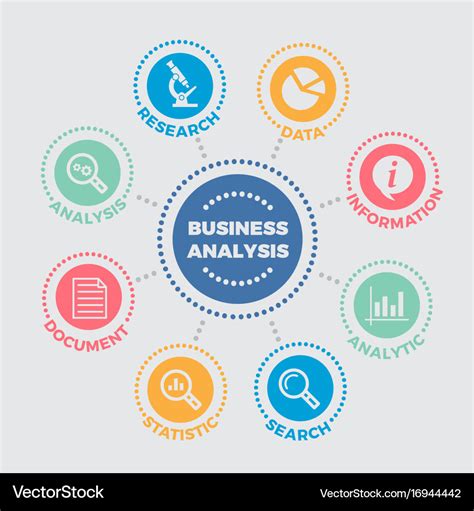 Business Analysis With Icons Royalty Free Vector Image