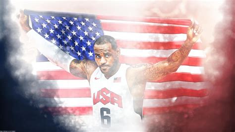 Lebron James Team Usa Flag Wallpaper By Rhurst On Deviantart