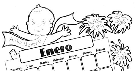 Pinto Dibujos Calendario Enero Para Colorear