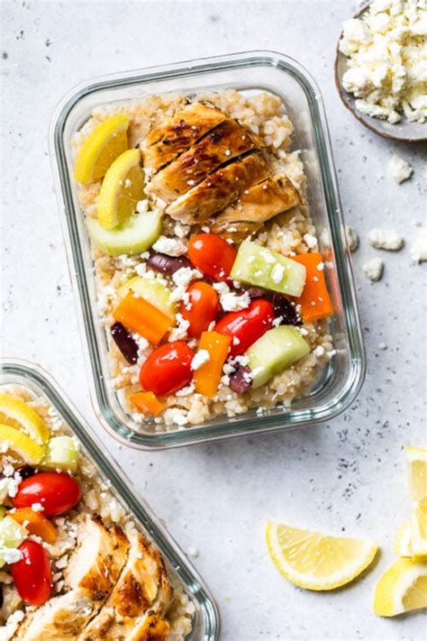 Greek Chicken Meal Prep Rice Bowls Skinnytaste