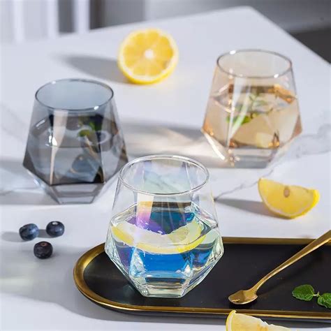 Glass Cup Hexagonal Drinking Glass Water Glass Wine Glass China