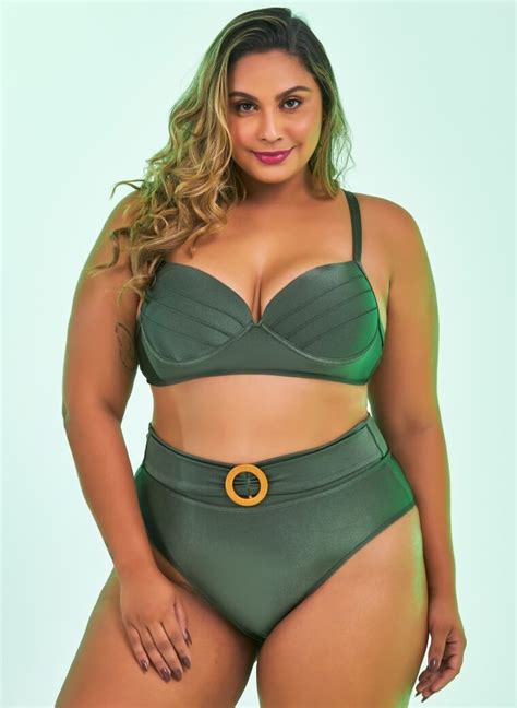 Biqu Ni Croco Plus Size Cintura Alta