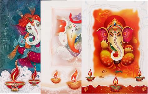 Diwali Cards Pack Of Happy Diwali Greeting Cards Multipack Hindu God