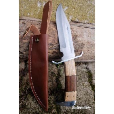 Poignard Couteau De Chasse Survie Bowie Lame Acier Carbone Etui