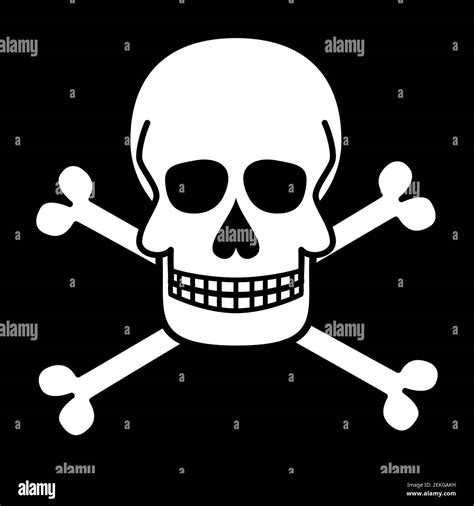 Skull And Crossbones Jolly Roger Pirate Symbols Vector Illustrations