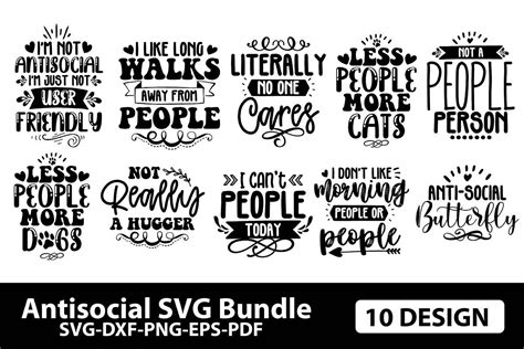 Antisocial Svg Bundle Graphic By Craft Store · Creative Fabrica