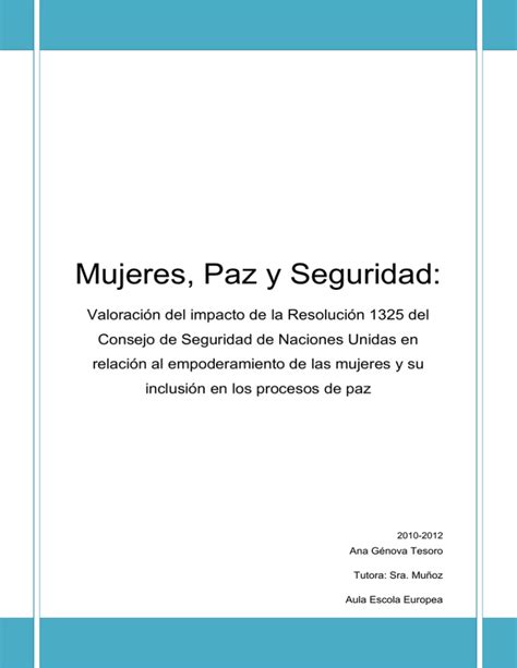 Mujeres Paz Y Seguridad