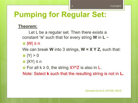 1 10 Pumping Lemma For Regular Sets PPT