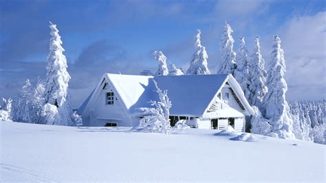 Chalet Sous La Neige Fond D Cran Ultra Hd