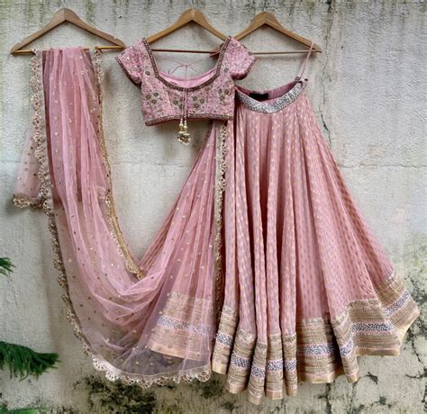 Nude Pink Embroidered Lehenga Set Priti Sahni