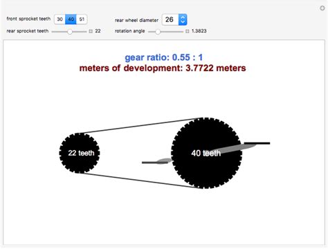 Bicycle Gear Ratios And Meters Of Development Wolfram Demonstrations