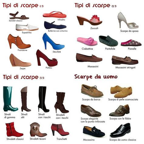 Tipi Di Scarpe Aprender Italiano Idioma Italiano Italiano Para