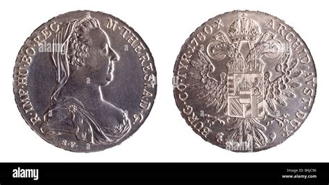 Maria Theresa Austrian silver Thaler. Modern restrike of 1780 original Stock Photo - Alamy