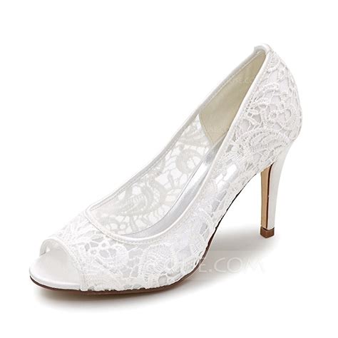 Women S Lace Stiletto Heel Peep Toe Pumps Jjshouse