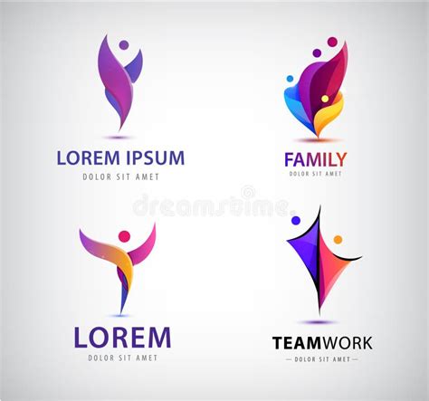 Sistema Del Vector De Logotipos De La Gente Humano Comunidad Del