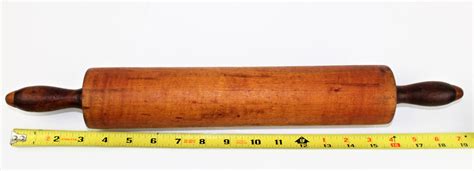 Vintage Wood Rolling Pin Two Tone Hardwood Bakers Rolling Pin