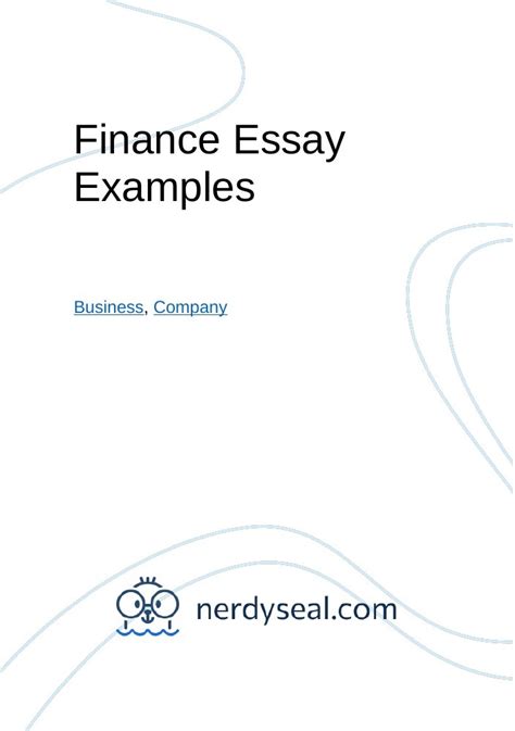 Finance Essay Examples 1467 Words Nerdyseal