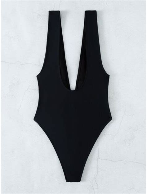 Buy Shein Knot Front Plunging One Piece Swimsuit Online Topofstyle