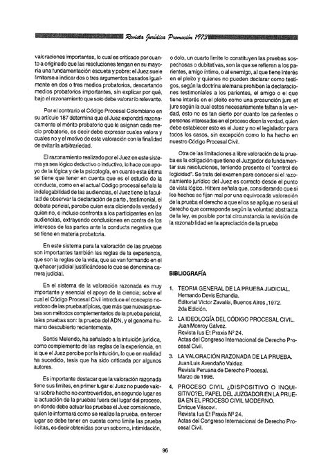 Valoracion De La Prueba En El Proceso Civil Pdf