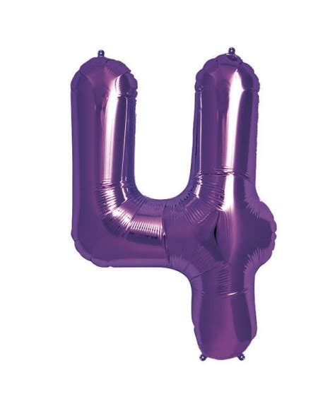 Globos De Helio Numero 4 De 86cm Purpura Grande NSB00148