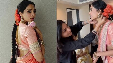 Sobhita Dhulipala Cant Stop Smiling As She Gets Ready In Bts Video For