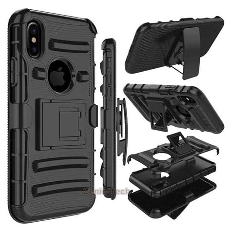 Apple Iphone X Armor Holster Clip Rugged Case Black