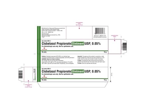 Clobetasol Propionate Ointment Usp 0 05 15 G Glenmark Rx Ingredients And Reviews