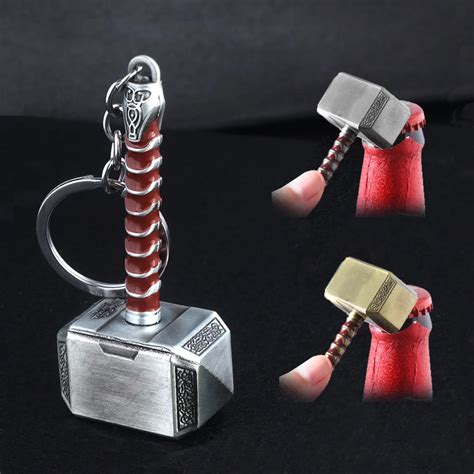 Movie Thor Hammer Keychain Mjolnir Hammer Bottle Opener Key Chain For