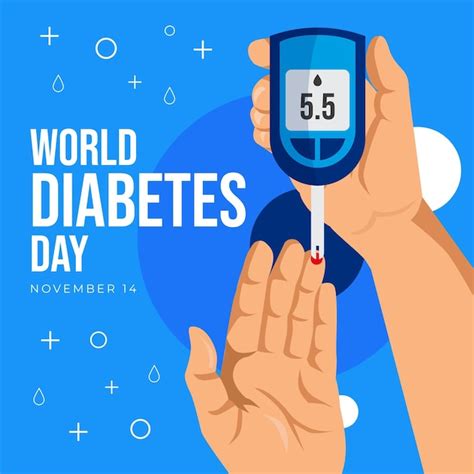 Premium Vector Hand Drawn Flat World Diabetes Day Illustration