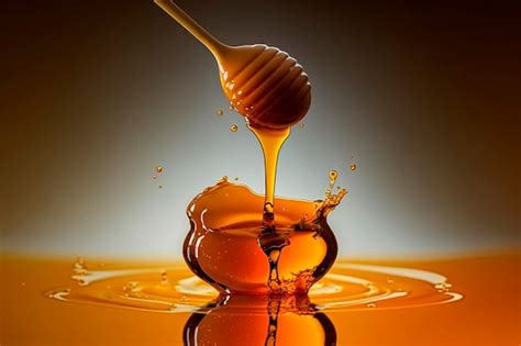 Premium Ai Image Illustration Honey Dipper With Dripping Honey