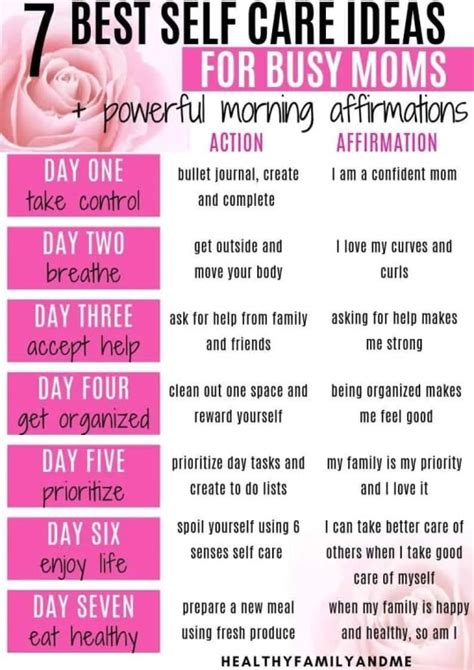 Best Self Care Ideas For Busy Moms Plus Positive Affirmations