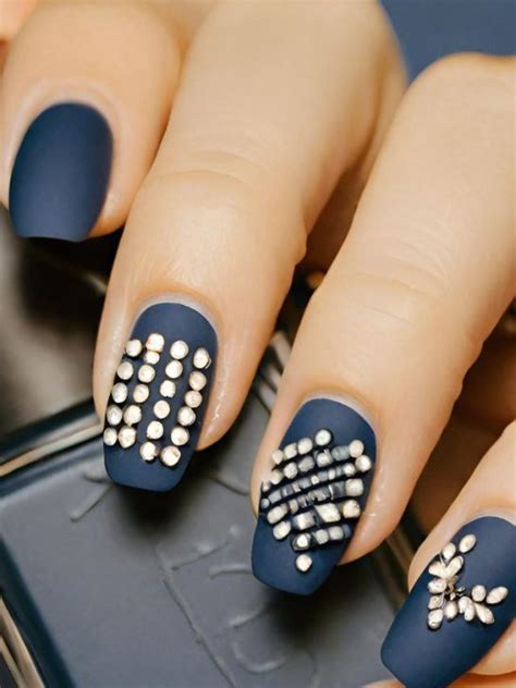 Trendy Navy Blue Matte Nail Designs To Try In Sarah Scoop