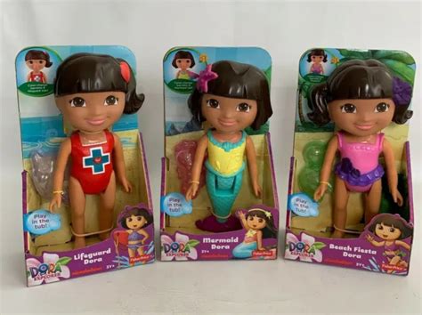 FISHER PRICE DORA The Explorer Doll Posable 9 Water Play 3 Varieties