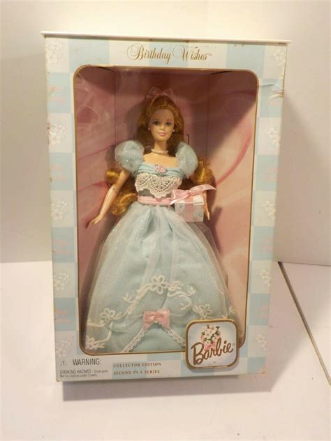 N Birthday Wishes Barbie Doll Nib Mattel Blue Second In