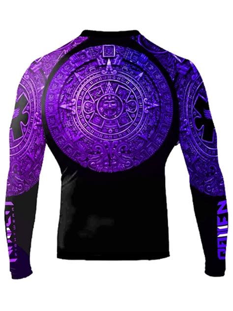 Raven Fightwear Men S Aztec Ranked Rash Guard MMA BJJ Purple Walmart