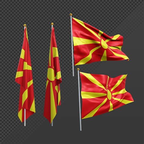 Premium Psd D Rendering Southeast Europe North Macedonia Flag