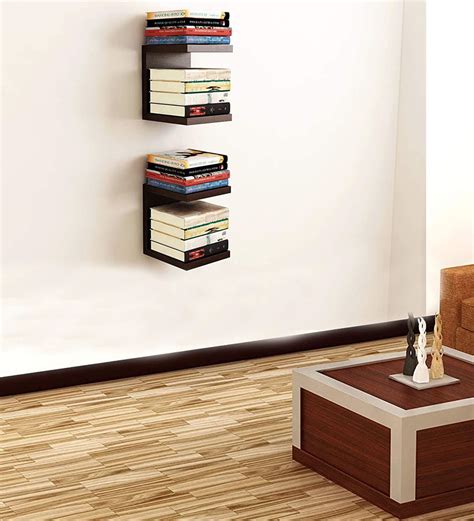 Buy Engineered Wood Floating Wall Shelf In Brown Colour At 10 OFF By