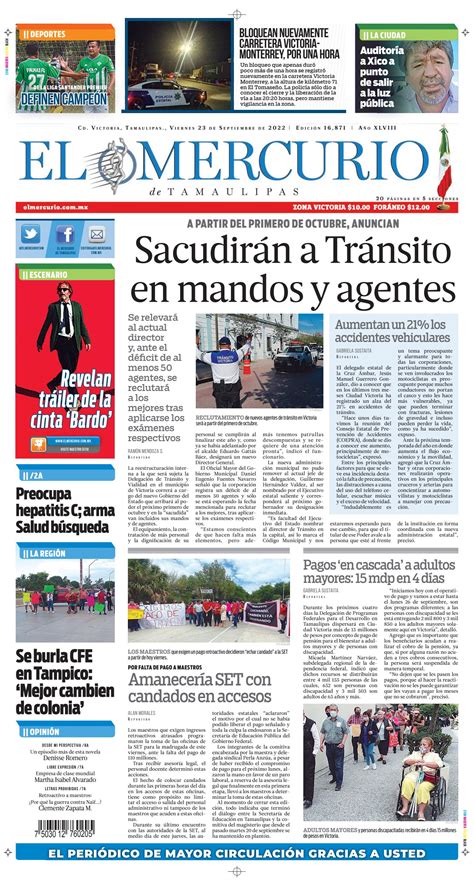 El Mercurio De Tamaulipas 23 De Septiembre De 2022 By El Mercurio De Tamaulipas Online Issuu