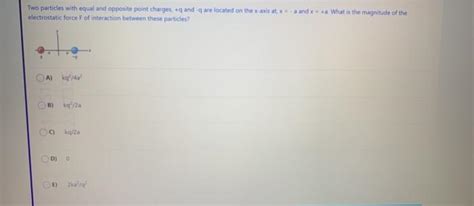 Solved Two Particles With Equal And Opposite Point Charges Chegg